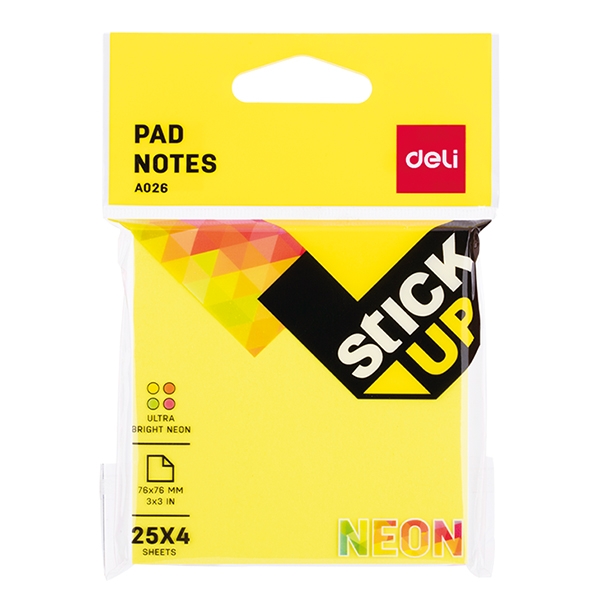 Giấy nhớ 3x3 (25tờx4màu) (A02602) (Deli)